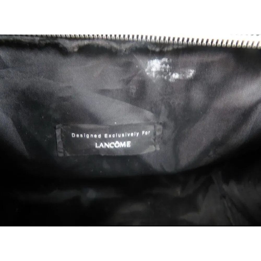 Lancôme Polka Dot & Pearl White Vinyl Cosmetic Bag Set Makeup Travel Duo